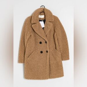 Women’s Tan Teddy Coat - Cozy Oversized Jacket